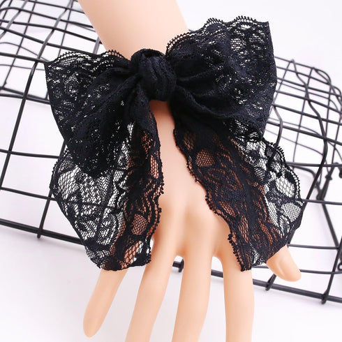 VGOODALL 3 Inch Black Lace Ribbon, 10 Yards Wide Lace Trim for Sewing Elastic Floral by Roll for Bridal Wedding Decoration DIY Sewing Craft Gift W...