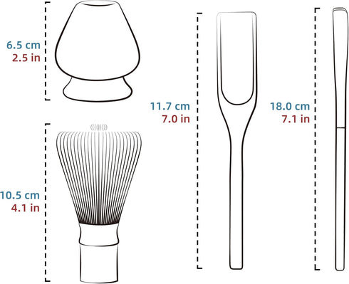 TEANAGOO MA-01 Japanese Matcha Ceremony Accessory, Matcha Whisk (Chasen), Traditional Scoop (Chashaku), Tea Spoon, Whisk Holder, The Perfect Set t...