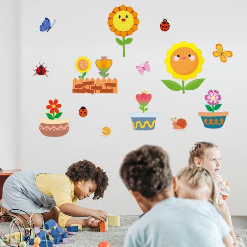 Sunflower Bulletin Board Set Decorations Spring Sun Flowers Cutouts Back to School Decor for Summer Classroom and Party...