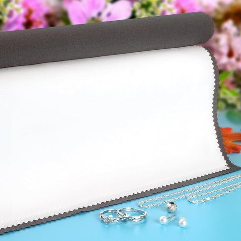 2 PCS Professional Polishing Cloth Large Jewelry Cleaning Cloths, 100% Cotton Multi-Layer Double-Sided Jewelry Cleaning Cloth for Gold Silver Plat...
