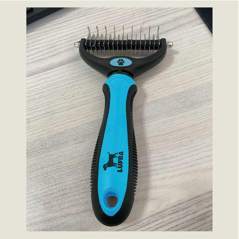 Pet hair remover comb, grooming brush, detangler, hair brush, double-sided blades. Friendly Dog Brush for Shedding & Effective Hair. Shedding Comb...