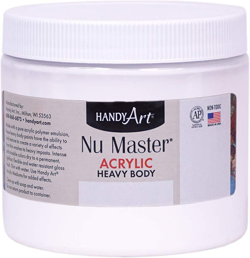 Handy Art Nu Master Heavy Body Acrylic Paint 8 ounce, Titanium White...