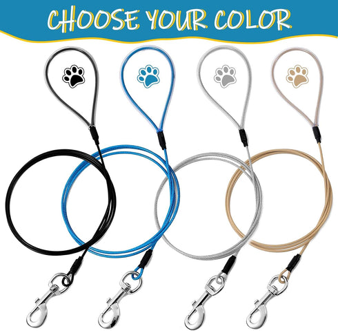 Chew Proof Dog Leash,6FT Metal Cable Lead,Heavy Duty Leash Made of Coated Wire Rope,Chew Resistant,Great for Large Dogs and Teething Puppies,Dog C...