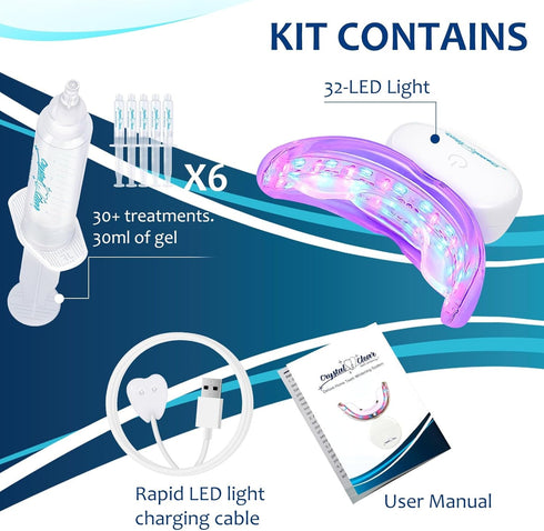 Kit, 10 Mins Express Results Teeth Whitening 35% CP Gel with Rechargeable LED Light, USA Dentists Recommended...