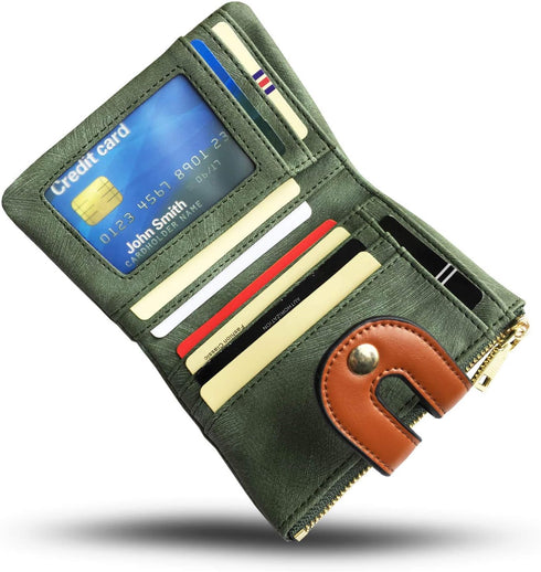 YOTOO TOPKULL Womens Wallets Bifold Leather Small Wallets for Women Mini Rfid Thin Billfolds Ladies Wallets Slim Compact with Zipper Coin Pocket (...