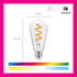 WiZ Color ST19 Color Filament LED Smart Bulb - Pack of 1-300 Lumen - E26 Indoor - Connects to Your Existing Wi-Fi - Control with Voice or App + Ac...