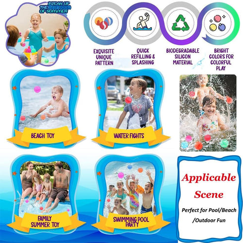 Water Balloons Magnetic Reusable Summer Water Toy Kids Outdoor Activities Self-Sealing Water Bomb Kids Pool Beach Bath Quick Fill Water Splash Bal...