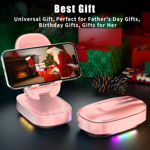 Cell Phone Stand with Wireless Bluetooth Speaker for Men and Women with LED Atmosphere Light HD Surround Sound Speaker for Home,Office,Outdoor Com...