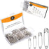 250 Pack Safety Pins by Luxurecourt, 4 Assorted Sizes of Durable, Silver Small and Large Safety Pins Bulk, Rust-Resistant Nickel Plated Steel, Sha...