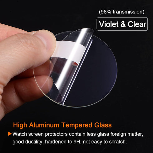 5pcs Watch Glass Screen Protectors 31mm Violet Tempered Glass High AL Anti-Glare 9H Hardness 2.5D Anti-Scratch Anti-Explosion Smartwatch Screen Pr...