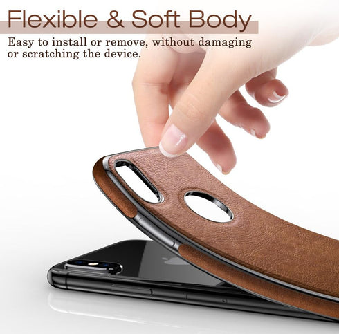 LOHASIC for iPhone Xs Case, for iPhone X Case Slim Thin Premium Leather Luxury PU Anti-Slip Grip Protective Cover for iPhone X XS New (2018) - Bro...