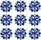 FINGERINSPIRE 10PCS Rhinestone Shank Buttons Flower Pattern Rhinestone Buttons Alloy Rhinestone Buttons for Sewing Alice Blue Rhinestone Jewlery B...