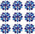 FINGERINSPIRE 10PCS Rhinestone Shank Buttons Flower Pattern Rhinestone Buttons Alloy Rhinestone Buttons for Sewing Alice Blue Rhinestone Jewlery B...