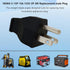 3 Prong NEMA 5-15P Power Adapter Replacement Plug, Straight Blade Connector for Extension Cord,3-Pin 15A 125V Male Rewirable Plug (Plug 2Pcs,Black...