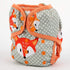 One Size Cloth Diaper Cover Snap with Double Gusset (Dots Fox)...