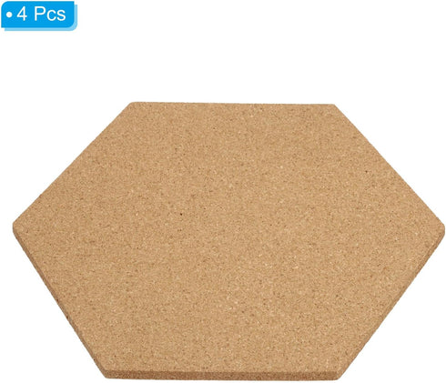 PATIKIL 9x8" 1/4" Thick Cork Board Tiles, 4 Pack Self Adhesive Hexagon Bulletin Board Display Corkboard for Floor Wall Home Office Classroom DIY, ...