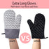 Oven Mitts and Pot Holders Sets 6pcs, Thick Cotton Oven Gloves High Heat Resistant 500?with Extra Long Oven Mitts and Hot Pads Potholders with Non...