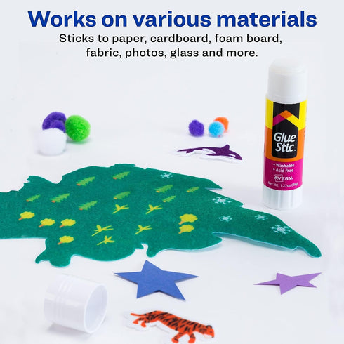 Avery 00196 Permanent Glue Stic, White Application, 1.27 oz. Stick, 1/Each...