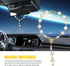 2 PCS Car Rearview Mirror Rosary Pendant, Rose Bead Christening Hollow Cross Bracelet, Creative Fashion Exquisite Bead Decoration, for Most Car, T...
