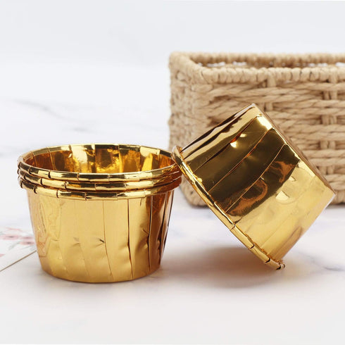 EUSOAR Gold Cupcake Cups, 3.5 Oz 50pcs Disposable Foil Muffin Liners, Gold Cupcake Baking Cups, Ramekin Aluminum Cupcake Tip Pan Ramekin Holders, ...
