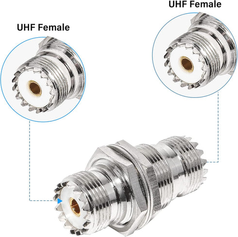 Anina UHF Female to Female Jack Bulkhead Coax Connector SO-239 PL-259 RF Coaxial Cable Adapter 2-Pack...