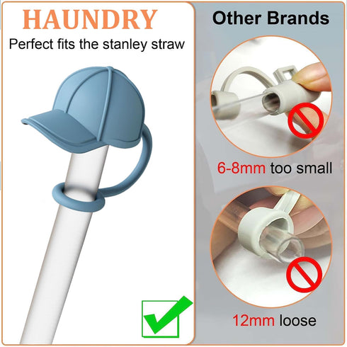 Haundry 9 Pack Replacement Plastic Straws and Covers for 40 oz Stanley Adventure Travel Tumbler Cup, Reusable Straws with Cleaning Brush, Compatib...