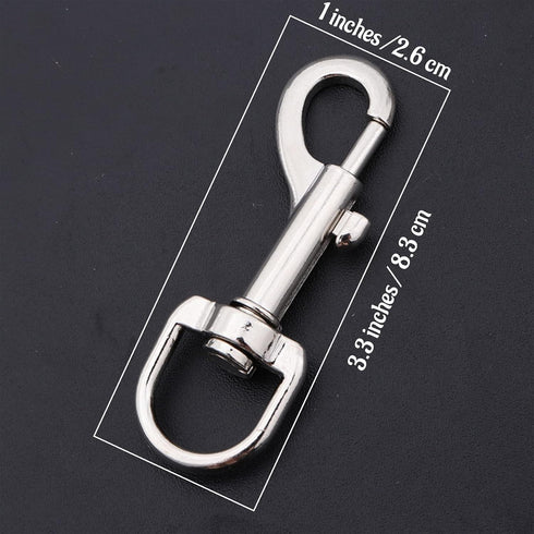 Swivel Snap Hooks, Hanlongyu 12 Pcs Metal Heavy Duty Dog Leash Clasp Stainless Steel, Multipurpose Keychain Clip Spring Pet Buckle for Linking Dog...