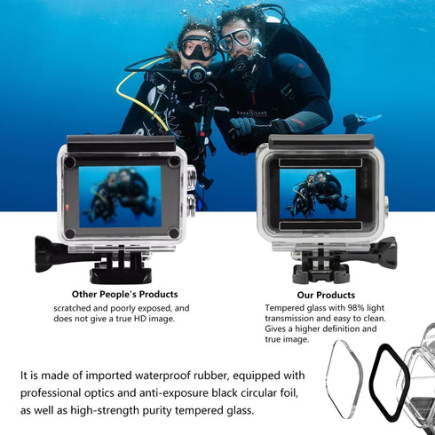 Suptig Case Housing Waterproof Case for Gopro Hero 7 Black Gopro Hero 5 Gopro Hero 6 Gopro Hero 2018 Action Camera Waterproof 147ft(45Meters)...