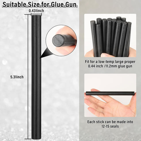 Sealing Wax Sticks, Paxcoo 20pcs Wax Seal Sticks, Glue Gun Sealing Wax Sticks for Wedding Invitations, Letter, Envelope, Cards and Crafts (Black)...