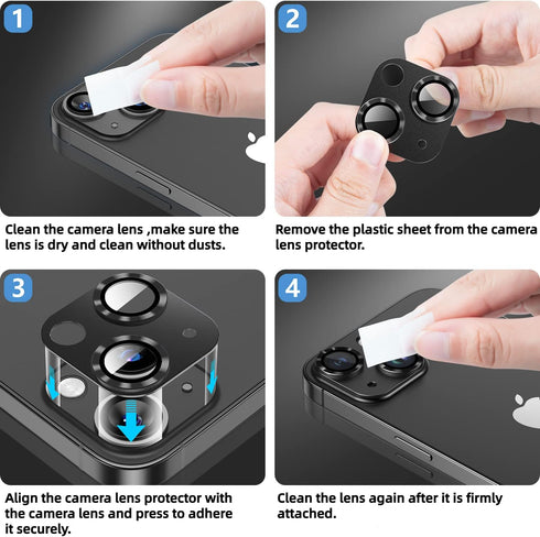 Korecase Camera Lens Protector for iPhone 14 /iPhone 14 Plus Metal Tempered Glass Camera Cover Film, Rear Lens Case Friendly for iPhone 14 /iPhone...
