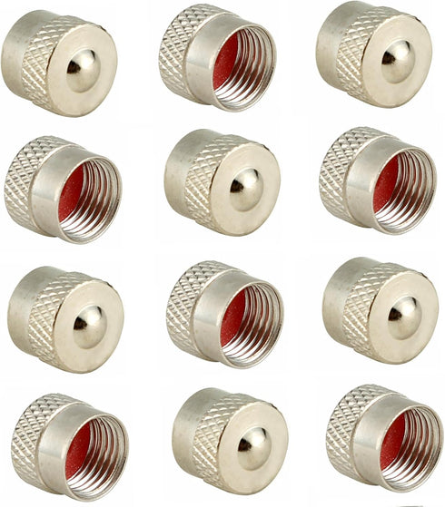 Dsycar 12 Pack Tire Valve Stem Caps, Premium Metal Brass Valve Stem Caps with Rubber Gasket, Universal Tire Valve Dust Proof Covers for Cars, Truc...