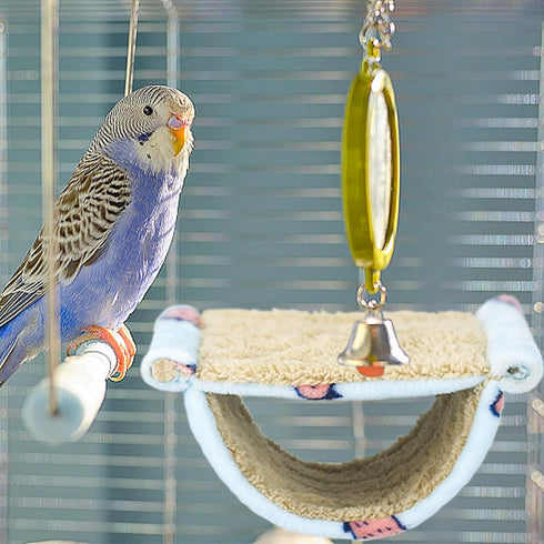 Bird Tent Bed for Cage Hanging Hammock Snuggle Hut Parrot Tent Toy Bird Nest Perch for Parakeet Budgies Cockatiels Cockatoo Finch Conures...