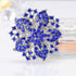 4pcs Big Blue Crystal Silver Plated Brooch for Wedding Bouquet...