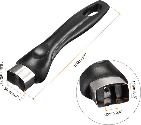 MECCANIXITY Pan Replacement Handle Black 7inch with Screw Nonstick Saucepan Cookware Skillet Stainless Steel Handle...