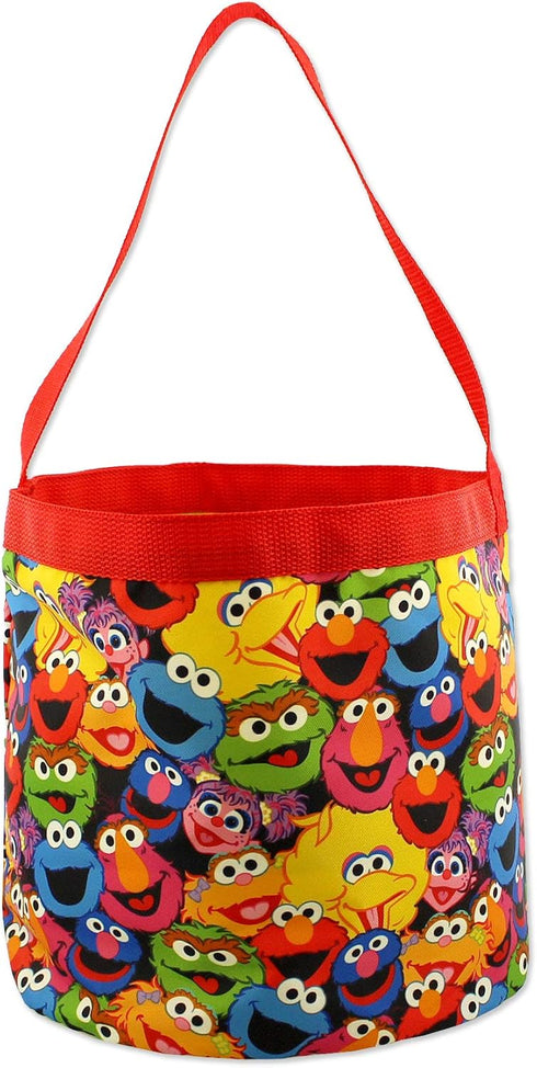 Sesame Street Elmo Boys Girls Collapsible Nylon Gift Basket Bucket Tote Bag...