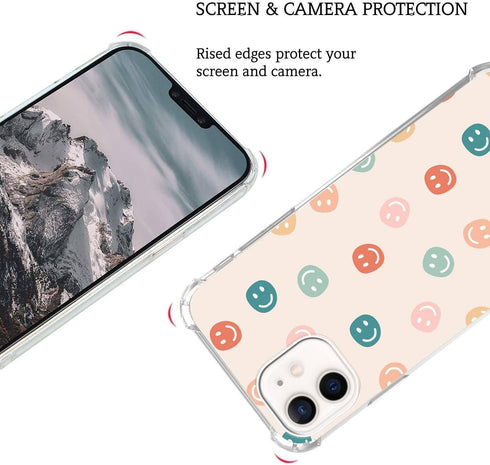 Cute Colorful Retro Smile Face Cover for iphone 11 Pro, Cute smile face for Women Girls, Unique Trendy TPU Bumper Cover Case for iphone 11 Pro...