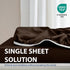 Cathay Home Luxury Wrinkle And Fade Resistant Double Brushed Ultra Soft Microfiber 14-inch Standard Pocket Single Fitted Sheet, Chocolate, Full...