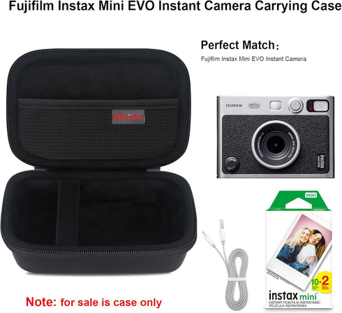 Camera Carrying Case Compatible with Fujifilm Instax Mini EVO Instant Camera, Camera Lens cover Photo Printer Travel Protective Storage Holder, Ex...