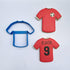 SOCCER BALL COOKIE CUTTERS WITH JERSEY American Soccer Football Sport Small Large Balls With Jersey Uniform T-Shirt Made In USA Cookie Cutters For...