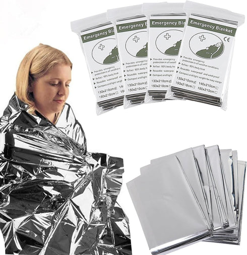 Outdoor Aluminum Foil Warming Blanket for Wilderness Survival, Camping, Easy Tenting - Rain and Sun Protection - Reflective Warming First Aid Alum...