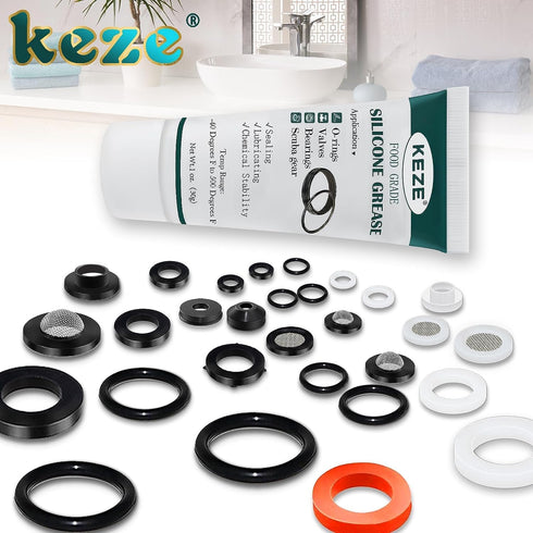 Food Grade Silicone Grease for Plumber Faucet O Rings Lubricant 1 oz 2-Pack with Brush...