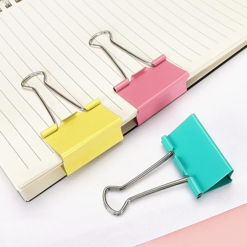 ZZTX Large Binder Clips Paper Clamps Clips Assorted Color, 1.6 Inches, 24 Pieces...