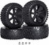1/10th Scale Off-Road RC Tires&12mm Hex Wheel Rims, Pre-glued with Sponge Inserts Compatible with Traxxas Redcat Exceed RC 1:10 Buggy...