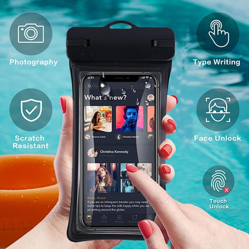 Waterproof Phone Pouch Case with Lanyard,IPX8 Floating Phone Dry Bag,Cell Phone Waterproof Pouch for iPhone 15 Pro Max 14 13 12 Galaxy S24 Ultra S...