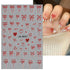 Heart Bows Nail Art Stickers Decals 4 Pcs White Red Pink Bow Tie Nail Design Stickers Bow Star Heart Nail Supplies Valentine's Day Nail Stickers B...