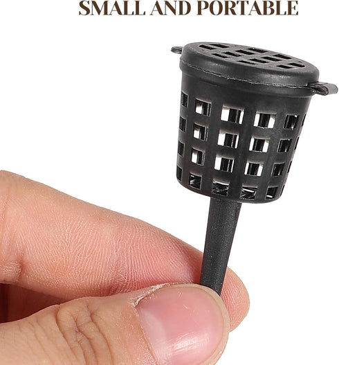 Yardwe 50pcs Bonsai Fertilizer Baskets, Fertilizer Mesh Baskets Garden Nursery Pots with Lid Planting Nutrition Cups for Succulent, Orchid, Bonsai...