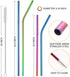 Hiware 12-Pack Rainbow Metal Straws Reusable with Case - Stainless Steel Drinking Straws for 30oz and 20oz Tumblers Dishwasher Safe, 2 Brushes Inc...
