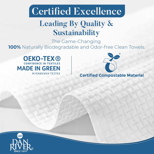 Dan River Disposable Face Towels – Dry Wipes for Skin, Super Soft Lint-Free Facial Tissue, Perfect for Cleansing, Skincare, Makeup Removal, Nursin...