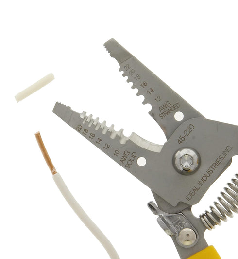 IDEAL Electrical 45-220 T-Stripper Wire Stripper, Stainless Steel, 10-20 AWG Solid, 12-22 AWG Stranded...