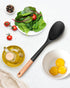 Large Silicone Cooking Spoons, Nonstick Solid Wooden Handle Spoon, Heat Resistan Silicone Kitchen Spoons for Cooking, Serving, Basting, Mixing, 13...